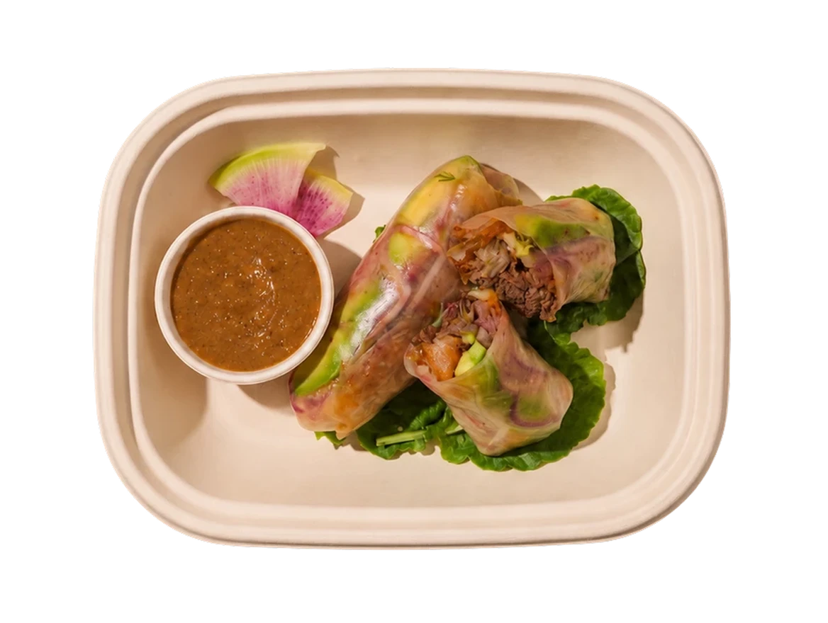 Miso Shredded Beef Summer Rolls